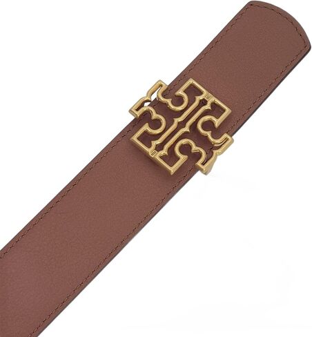 Tory Burch 141742 Britten Logo Black/Classic Tan With Gold Hardware 1.5 Inch Width Reversible Women's Belt in Saudi Arabia