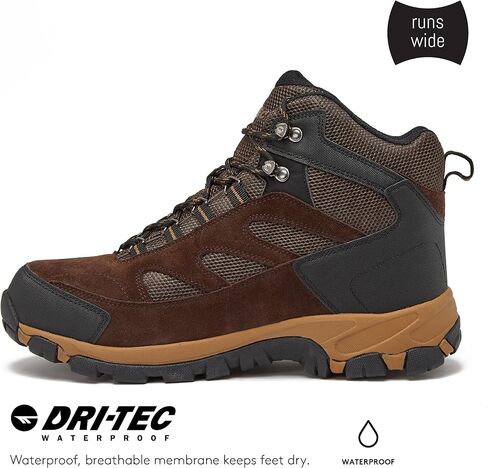 HI-TEC Yosemite WP Mid Waterproof Hiking Boots for Men, Lightweight Breathable Outdoor Trekking Shoes in Kuwait