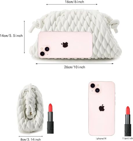 SUMICH محفظة كروس للنساء حقيبة يد مبطنة حقيبة زلابية محفظة سحابية حقيبة مكشكشة مصنوعة يدويًا من الجلد حقيبة هوبو in Kuwait