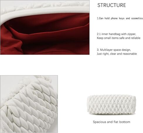 SUMICH محفظة كروس للنساء حقيبة يد مبطنة حقيبة زلابية محفظة سحابية حقيبة مكشكشة مصنوعة يدويًا من الجلد حقيبة هوبو in Kuwait