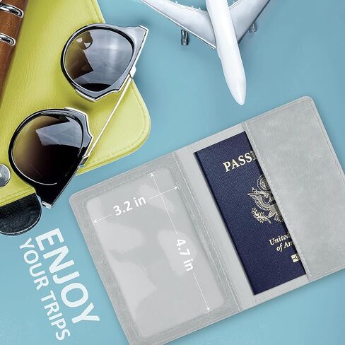 مجموعة حامل بطاقات جواز السفر واللقاح - حامل جواز السفر مع فتحة بطاقة اللقاح مقاومة للماء، حافظة جواز سفر من الجلد الصناعي، غطاء جواز سفر أنيق مع أنماط منقوشة ثلاثية الأبعاد، حامل جواز سفر رفيع للغاية للرجال والنساء in Kuwait