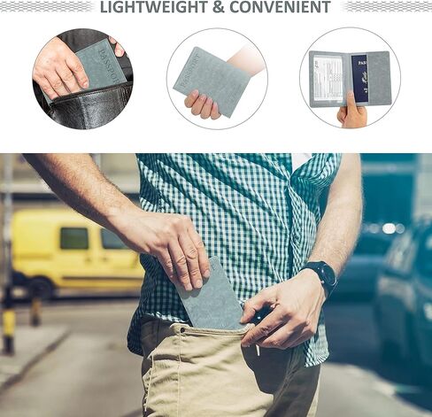 مجموعة حامل بطاقات جواز السفر واللقاح - حامل جواز السفر مع فتحة بطاقة اللقاح مقاومة للماء، حافظة جواز سفر من الجلد الصناعي، غطاء جواز سفر أنيق مع أنماط منقوشة ثلاثية الأبعاد، حامل جواز سفر رفيع للغاية للرجال والنساء in Kuwait