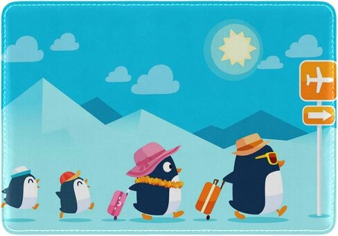 حافظة جواز السفر الجلدية الصيفية من ALAZA Hipster Penguin للسفر بجيب واحد in Kuwait