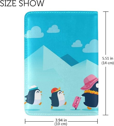 حافظة جواز السفر الجلدية الصيفية من ALAZA Hipster Penguin للسفر بجيب واحد in Kuwait