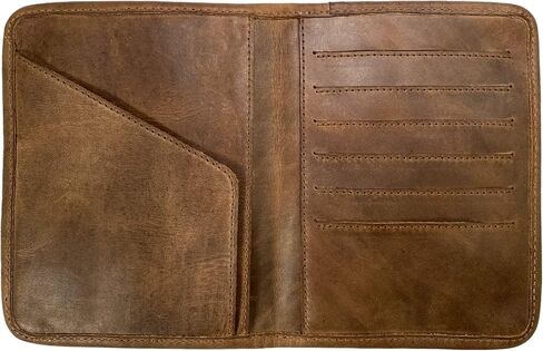 Western Leather Works, Cowboy Passport Wallet with Card Slots Handmade from Full Grain Leather - Storage Case for ID, Credit Cards & Cash, Tickets, Travel Essentials - Furry in Kuwait