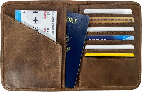 Western Leather Works, Cowboy Passport Wallet with Card Slots Handmade from Full Grain Leather - Storage Case for ID, Credit Cards & Cash, Tickets, Travel Essentials - Furry in Kuwait