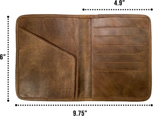 Western Leather Works, Cowboy Passport Wallet with Card Slots Handmade from Full Grain Leather - Storage Case for ID, Credit Cards & Cash, Tickets, Travel Essentials - Furry in Kuwait