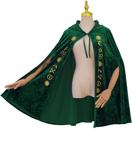 CosplayDiy Medieval Green Velvet Dress Witch Cosplay Costume Robes Adult for Women Plus Size in Kuwait