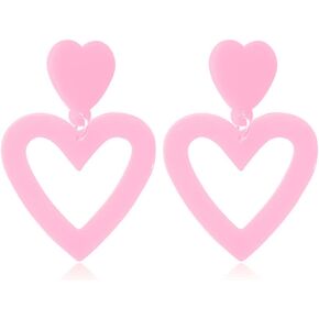 Valentines Day Earrings for Women Red Love Heart Dangle Earrings Sparkling Rhinestone Heart Earrings for Girls Valentines Day Gifts for Her 80 90s Retro Earrings for Women Girl Jewelry Gifts in Kuwait