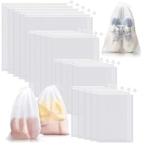 Windyun 120 Pcs Transparent Shoe Bags for Travel Large Clear Shoes Storage Organizers Pouch with Rope for Men and Women Portable Drawstring Non Woven Fabric Purse Covers for Dust and Storage in Saudi Arabia