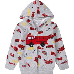 Toddler Zip Up Hoodie Sweatshirt Fall Clothes Boys Jacket With Hood 2-7 Years