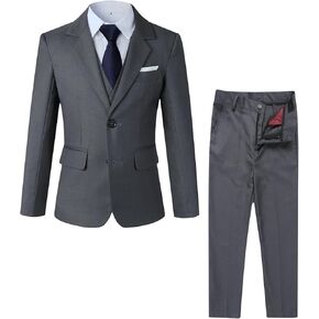 kretenier Formal Slim Fit Boys Suits 5 Pieces Wedding Suit Set for Boys