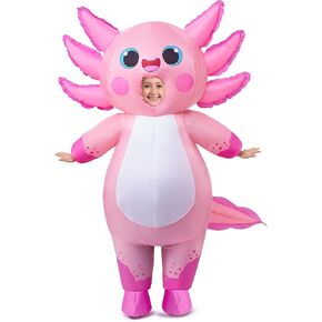 Spooktacular Creations Kids Inflatable Costume, Full Body Pink Axolotl Air Blow Up Halloween Costumes in Saudi Arabia