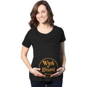 Maternity Witch Or Wizard Brewing Tshirt Funny Halloween Pregnancy Tee