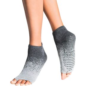Tucketts Anklet Toeless Non-Slip Grip Socks - Anti Skid Yoga, Barre, Pilates, Home & Leisure, Pedicure - L/XL - 1 pair Glacial Moraine Large