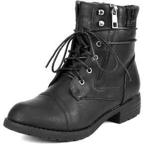 DREAM PAIRS Women's Lace Up Combat boots Ankle Booties