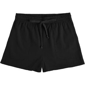 Imily Bela Girls Shorts Kids Casual Summer Drawstring Elastic Waist Short Pants with Pockets