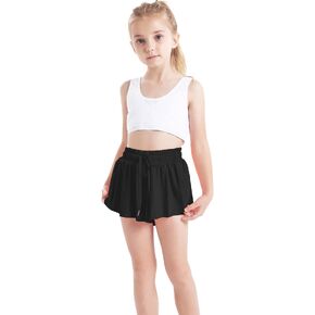 BOOPH Girls Flowy Shorts Athletic Shorts with Inner Pockets for Girls Running Tennis Sports