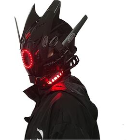 قناع Cybe𝐫punk، إكسسوارات حفلات الهالوين التنكرية والمهرجانات الموسيقية مع الضوء in Kuwait