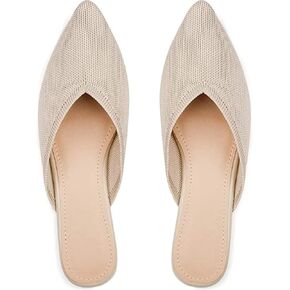 حذاء مسطح للنساء من Slocyclub، حذاء بدون كعب مسطح بمقدمة مدببة مغلقة للسيدات، حذاء مسطح محبوك منزلي سهل الارتداء، حذاء مفتوح مريح في أوائل الربيع in Kuwait