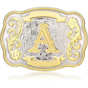 HUABOLA CALYN Vintage Belt Buckle Men Western Cowboy Rodeo Initial Letter ABCDMRJ to Z Golden Belt Buckles for Women in Kuwait