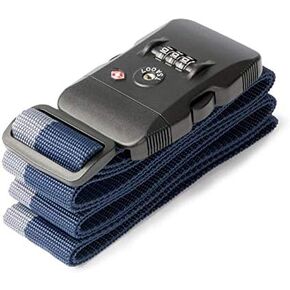 حزام امتعة معتمد من إدارة أمن المواصلات الأمريكية مزود بـ 3 أقراص قفل مركب قابل للتعديل، حزام سفر أزرق ورمادي in Kuwait