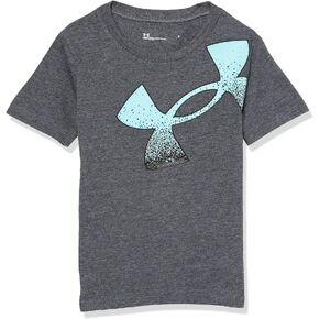 Under Armour Boys' Short Sleeve Shirt, Crewneck, Lightweight and Breathable, Black Splatter, 5