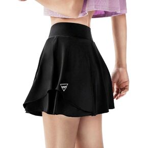 تنانير التنس النسائية المكشكشة من Tesuwel مع جيب قصير، تنانير رياضية عالية الخصر لتمارين الجري والجولف، تبريد سريع الجفاف in Kuwait