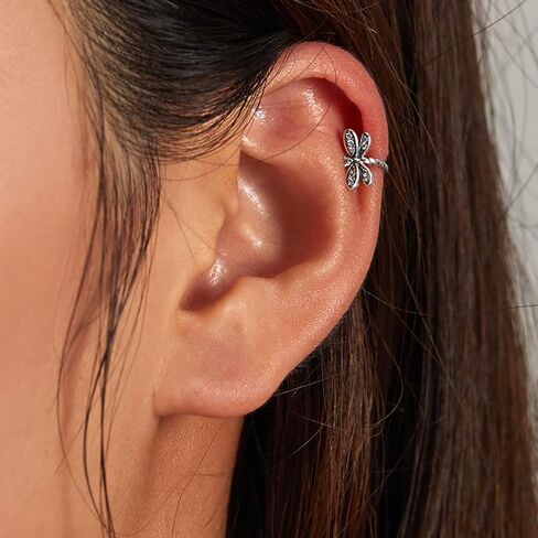 MOWIMO Snake Heart Hoop Earring 925 Sterling Silver Moon Star Dangle Cuff Rainbow Hoop Turquoise Stud Earring Flowers Huggie Earring in Kuwait