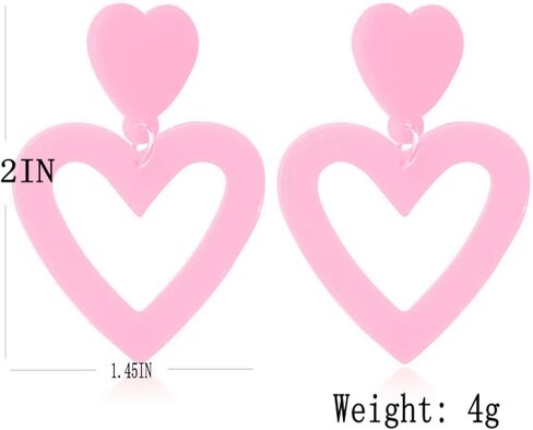 Valentines Day Earrings for Women Red Love Heart Dangle Earrings Sparkling Rhinestone Heart Earrings for Girls Valentines Day Gifts for Her 80 90s Retro Earrings for Women Girl Jewelry Gifts in Kuwait