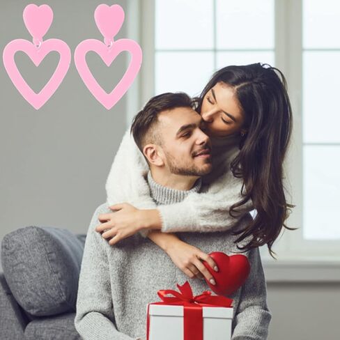 Valentines Day Earrings for Women Red Love Heart Dangle Earrings Sparkling Rhinestone Heart Earrings for Girls Valentines Day Gifts for Her 80 90s Retro Earrings for Women Girl Jewelry Gifts in Kuwait