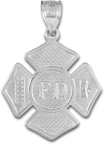 925 Sterling Silver St Florian Medal Firefighter Badge Pendant in Saudi Arabia
