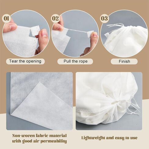 Windyun 120 Pcs Transparent Shoe Bags for Travel Large Clear Shoes Storage Organizers Pouch with Rope for Men and Women Portable Drawstring Non Woven Fabric Purse Covers for Dust and Storage in Saudi Arabia