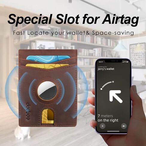 محفظة doeboe Airtag للرجال، محفظة للرجال مع حامل Airtag، محفظة بطاقات ائتمان من الجلد الطبيعي، محفظة نحيفة ثنائية الطي لتتبع نظام تحديد المواقع العالمي (GPS)، محفظة جيب أمامية صغيرة RFID [بدون علامات هوائية] in Saudi Arabia