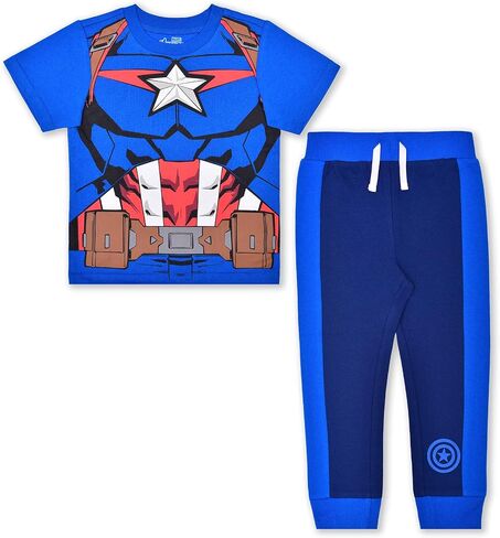 Marvel Avengers Boys’ Captain America, Thor, Hulk or Iron Man T-Shirt and Jogger Set for Toddler and Little Kids in Saudi Arabia