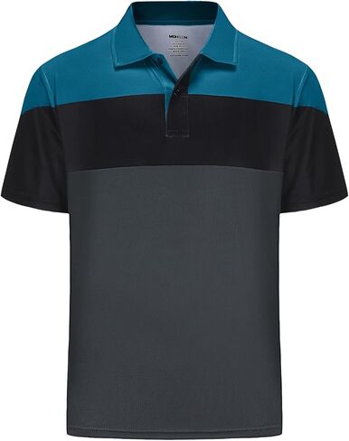 TIHEEN Mens Polo Shirts Short Sleeve Moisture Wicking Preformance Golf Shirts Big and Tall in Kuwait