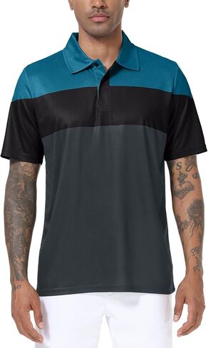 TIHEEN Mens Polo Shirts Short Sleeve Moisture Wicking Preformance Golf Shirts Big and Tall in Kuwait