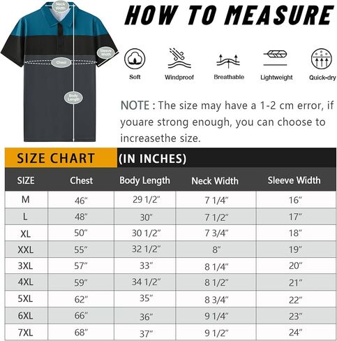 TIHEEN Mens Polo Shirts Short Sleeve Moisture Wicking Preformance Golf Shirts Big and Tall in Kuwait