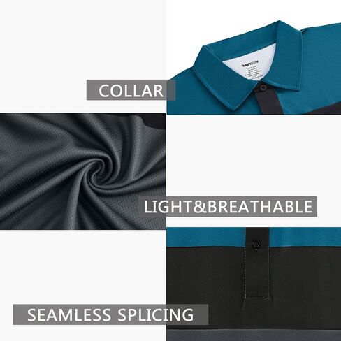 TIHEEN Mens Polo Shirts Short Sleeve Moisture Wicking Preformance Golf Shirts Big and Tall in Kuwait