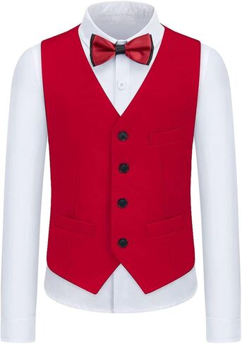 الأولاد الدعاوى 3 قطعة رسمية الأحمر الاطفال بذلات سهرة للأولاد حجم 10 سليم صالح عادية حلقة حامل الزي السترة السراويل سترة in Kuwait