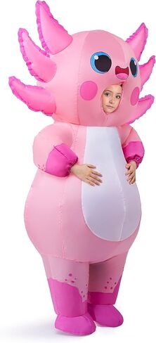 Spooktacular Creations Kids Inflatable Costume, Full Body Pink Axolotl Air Blow Up Halloween Costumes in Saudi Arabia