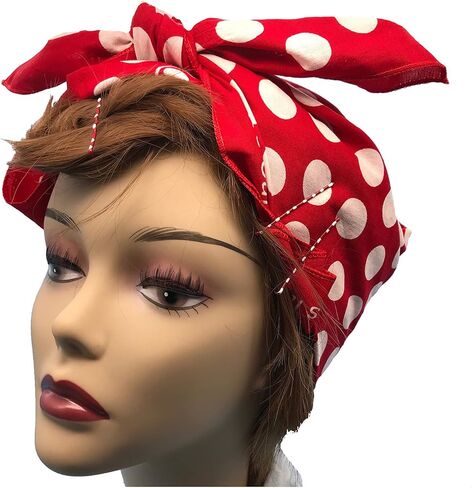 Rosie the Riveter Bandana and "Antiqued" Employment Button - Big Bold Bundle in Kuwait