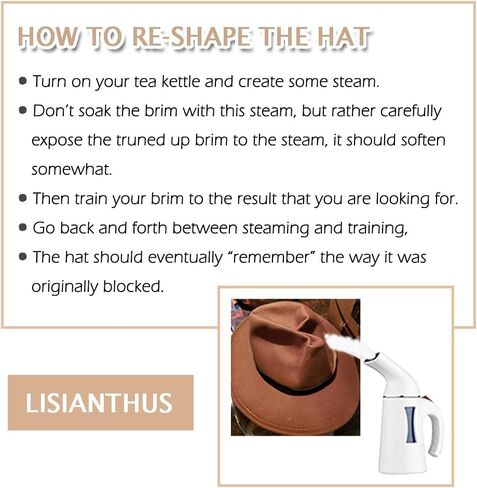 قبعة Lisianthus النسائية ذات حافة واسعة من الصوف فيدورا بنما مع إبزيم حزام in Kuwait