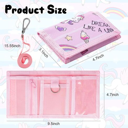 Sweetude 12 Pcs Kids Wallets for Girls Little Girls Wallets with Zipper and Lanyard Cartoon Unicorn Mermaid Butterfly Dolphin Wallet Christmas Birthday Gifts for Girls Age 5-18 Trifold Pocket in Saudi Arabia