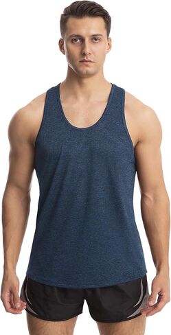 Vislivin Workout Tank Tops for Men Quick Dry Y-Back Tanks Bodybuilding Sleeveless Shirts-4 Packs in Saudi Arabia