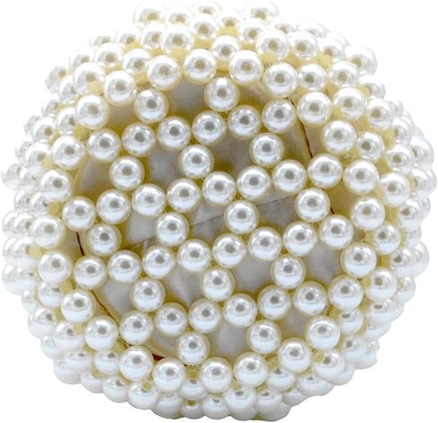 DJBM Women Handmade Beaded Handbag Bucket Handbag Pearl Clutch Bag for Party Wedding in Kuwait