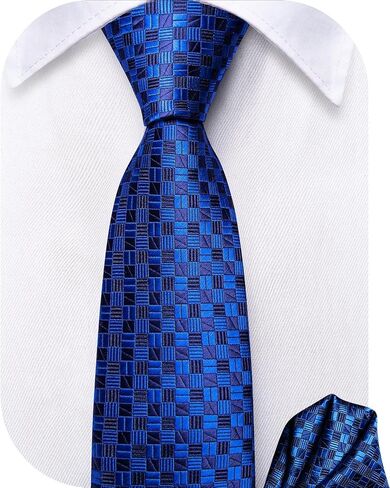 Hi-Tie Silk Boys Tie 8-14 Self-Tied Ties for Boy Paisley Solid Kid Necktie and Pocket Square Set for Wedding in Kuwait