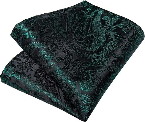 DiBanGu Silk Floral Ties for Men Woven Paisley Necktie and Tie Clip Handkerchief Cufflinks Set for Party Wedding in Saudi Arabia
