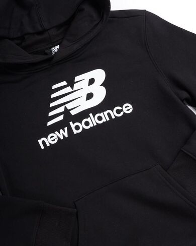 سويت شيرت للأولاد من New Balance - بلوفر بغطاء للرأس من الصوف النشط لكرة السلة (المقاس: 4-20) in Kuwait