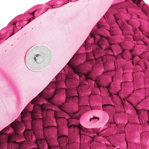 KUANG! Womens Straw Clutch Purse Handbag Shoulder Clutch Envelope Wallet Beach Straw Purse for Ladies in Kuwait
